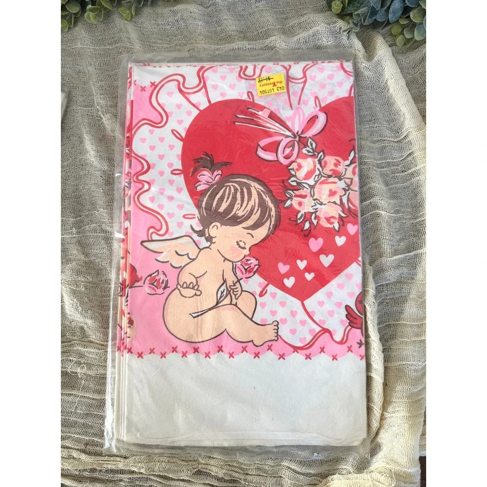 Vintage CA Reed valentines cupid babies 52x96